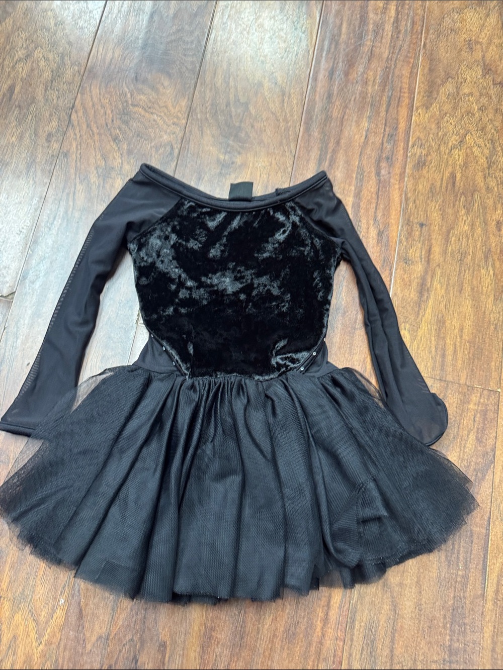Bloch Black Velvet Long-Sleeve Ballet Tutu Dress